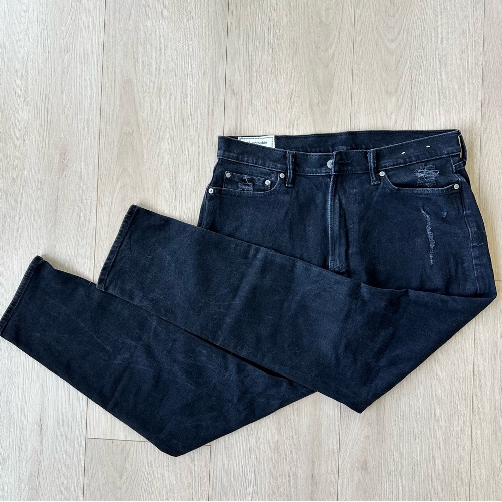 Abercrombie & Fitch Charcoal Athletic Slim Jeans